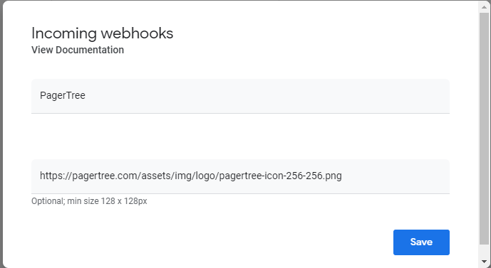 google hangouts PagerTree webhook